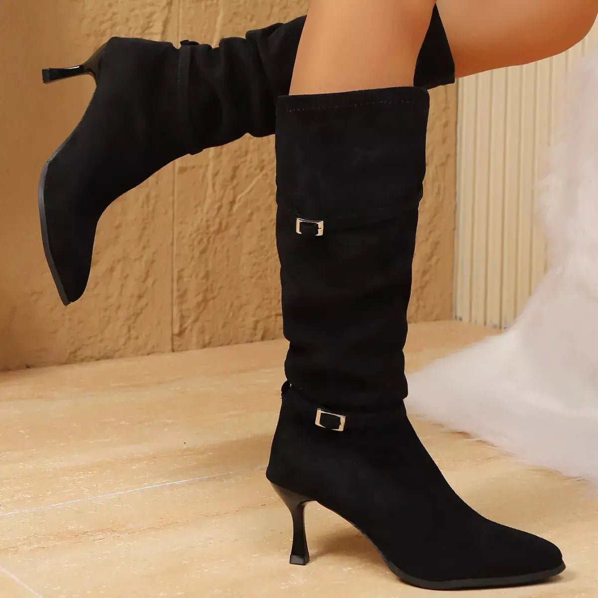 Point Toe Kitten Heels Boots