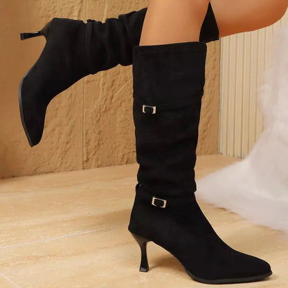 Point Toe Kitten Heels Boots