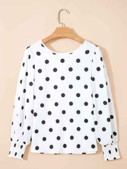 Polka Dot Long Sleeve Blouse