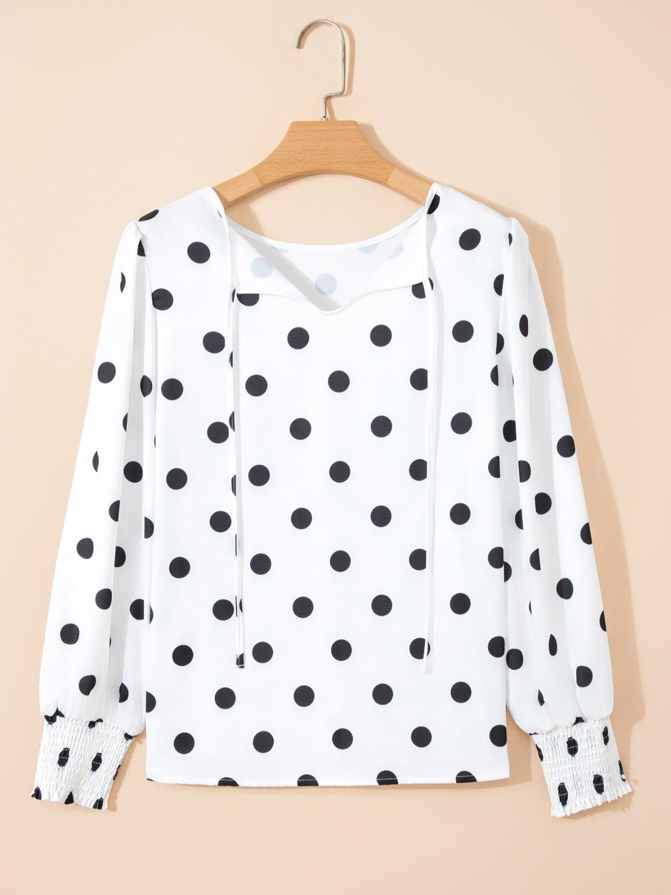 Polka Dot Long Sleeve Blouse