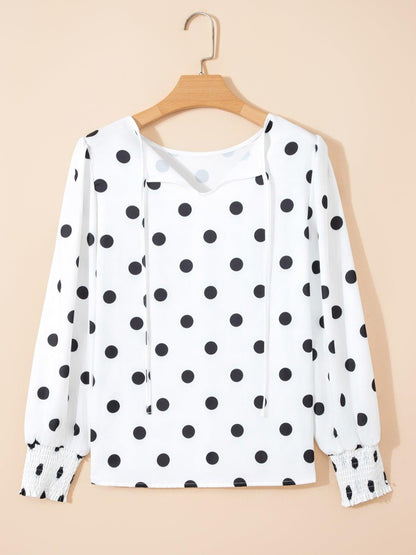 Polka Dot Long Sleeve Blouse