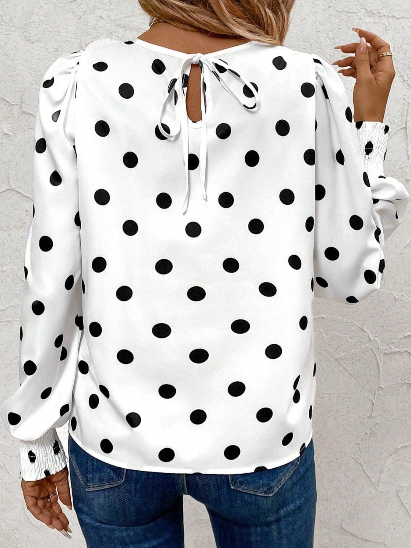 Polka Dot Long Sleeve Blouse