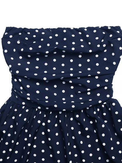 Polka Dot Tube A-Line Dress