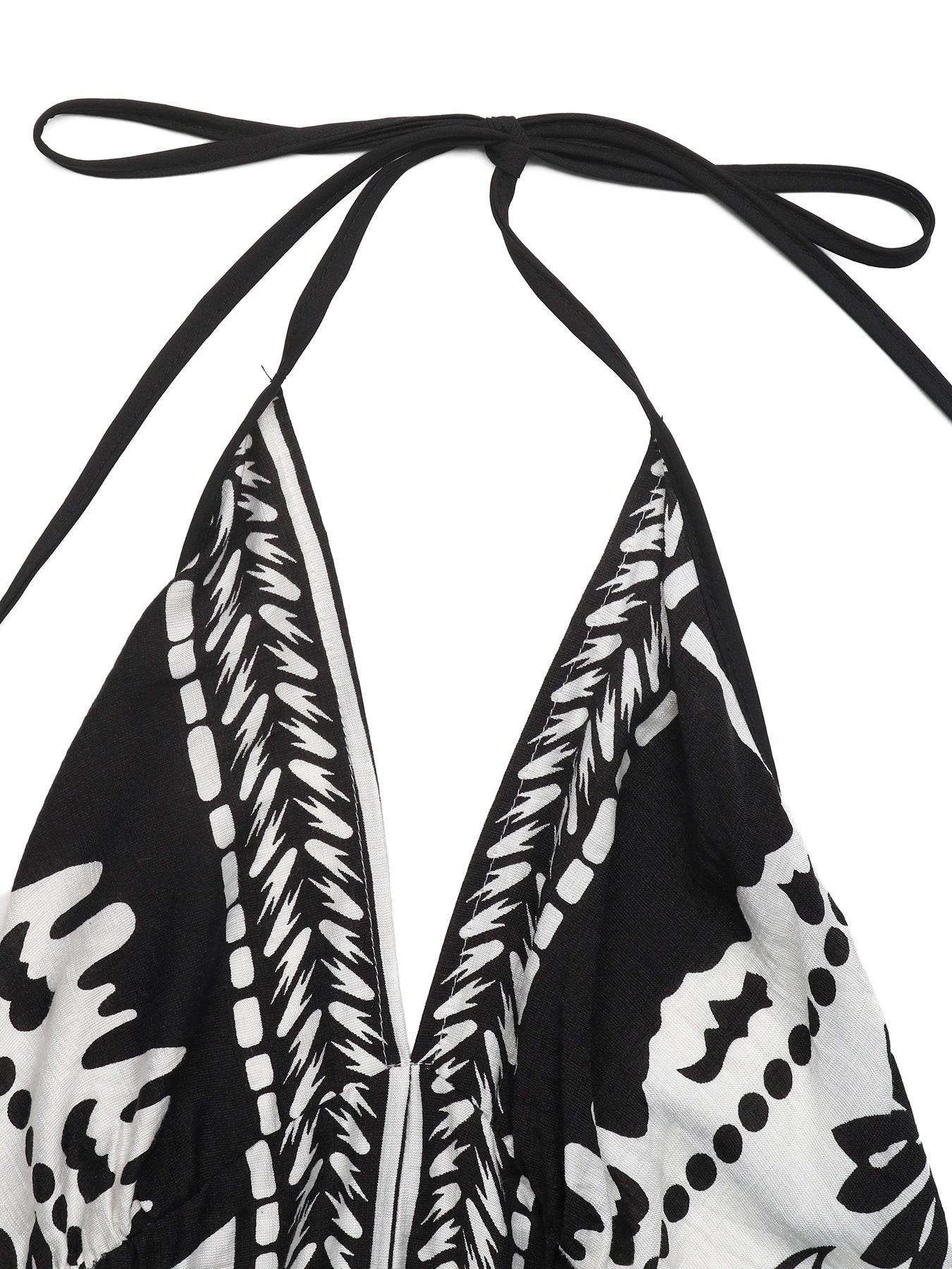 Printed Halter Neck Maxi Dress