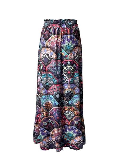 Printed Maxi Skirt with Pockets