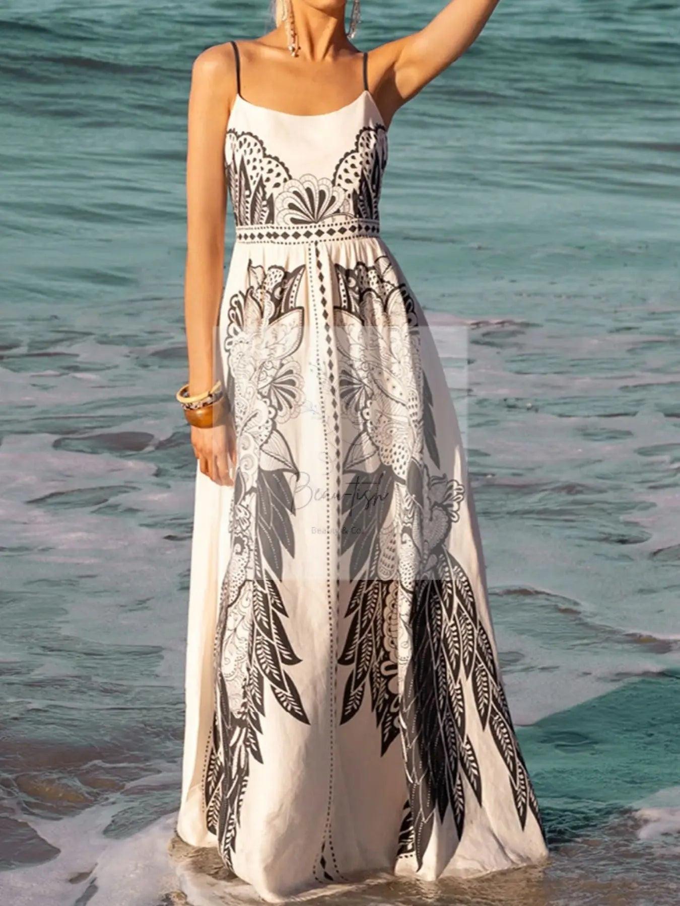Printed Scoop Neck Cami Dress