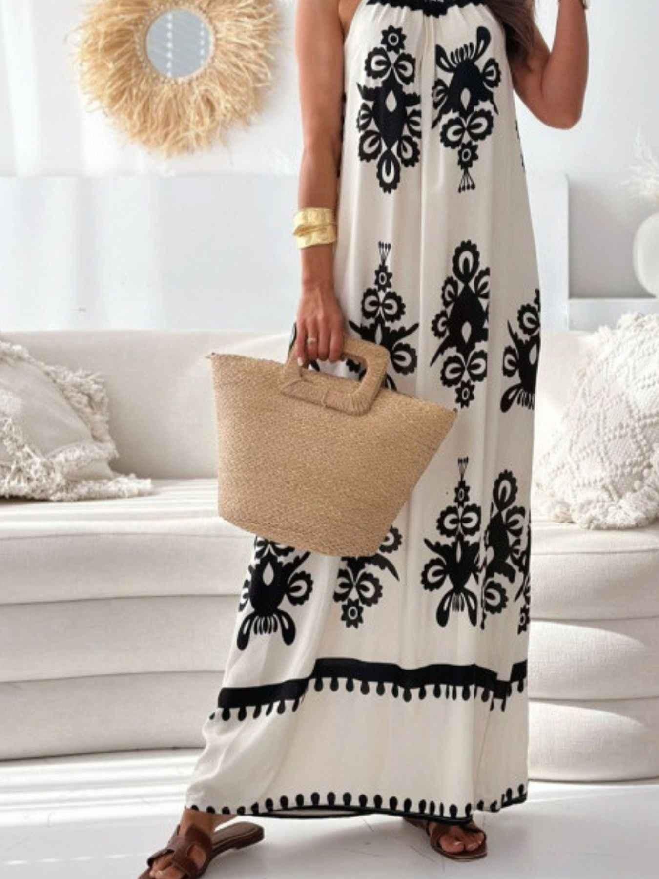 Printed Sleeveless Maxi Dress