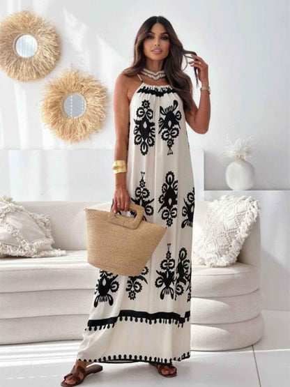 Printed Sleeveless Maxi Dress
