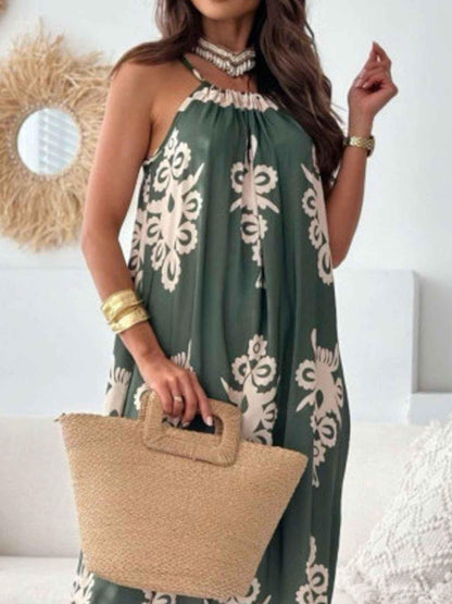 Printed Sleeveless Maxi Dress