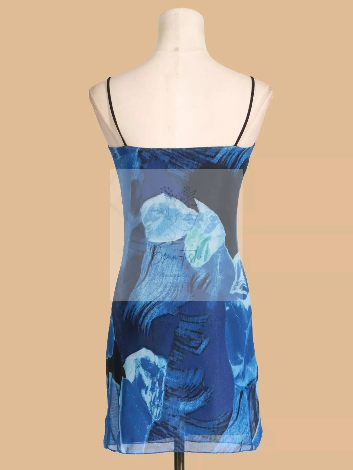 Printed Spaghetti Strap Mini Dress
