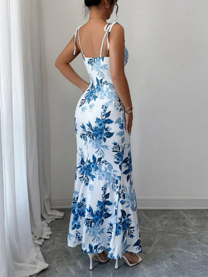 Tie Strap Slit Maxi Dress