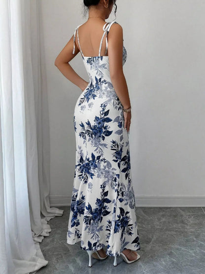 Tie Strap Slit Maxi Dress