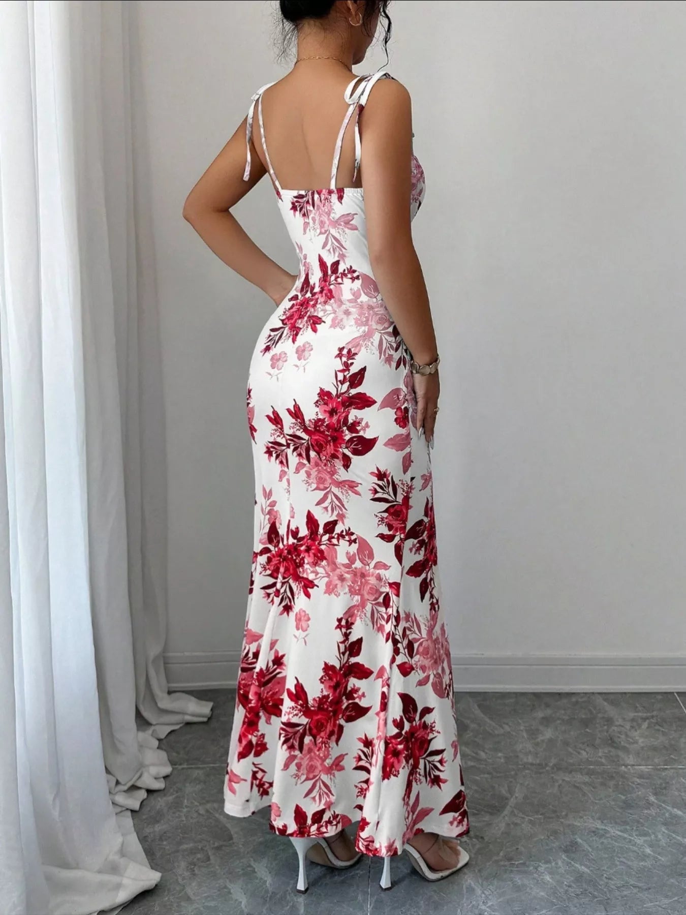 Tie Strap Slit Maxi Dress