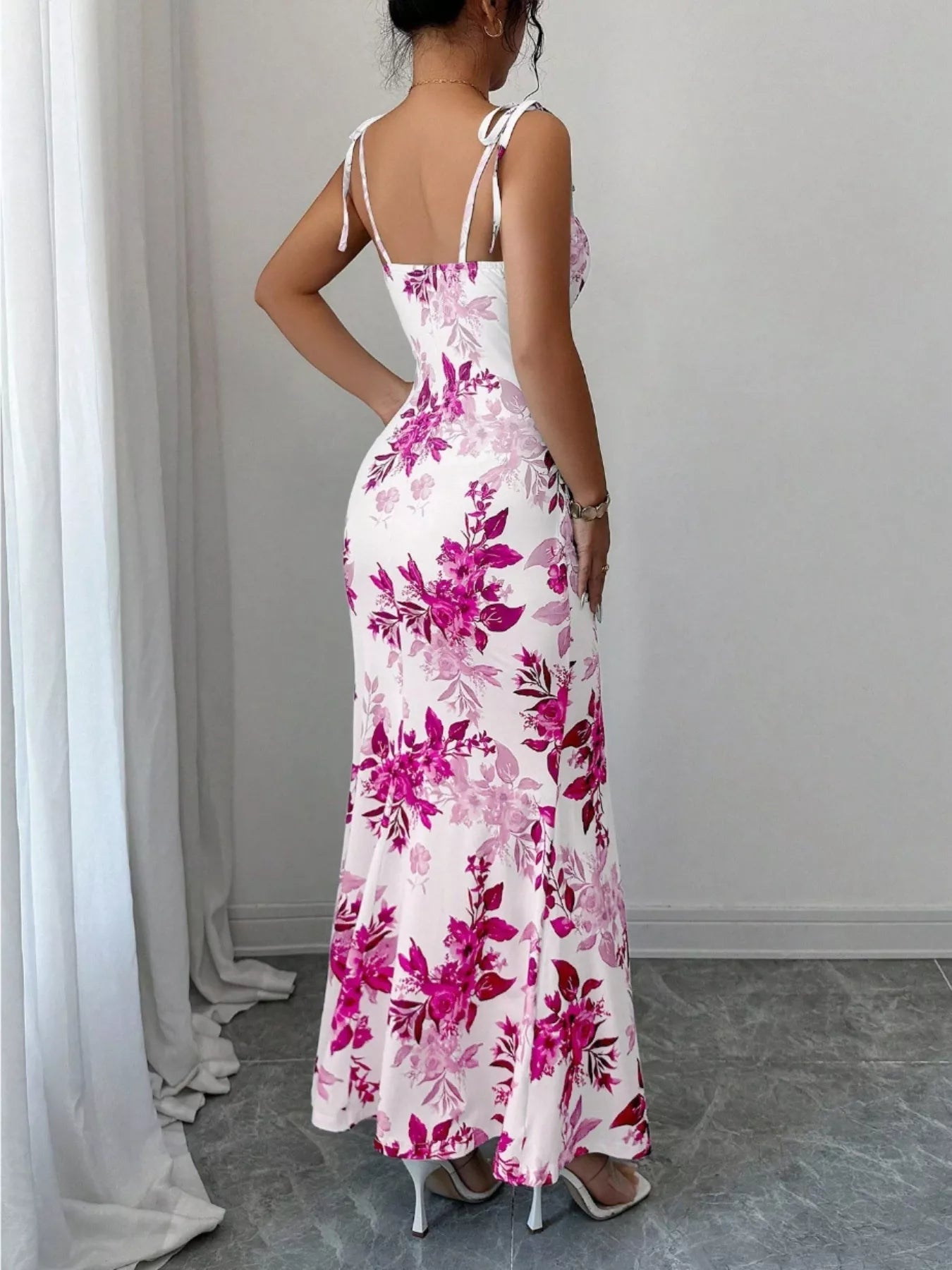 Tie Strap Slit Maxi Dress