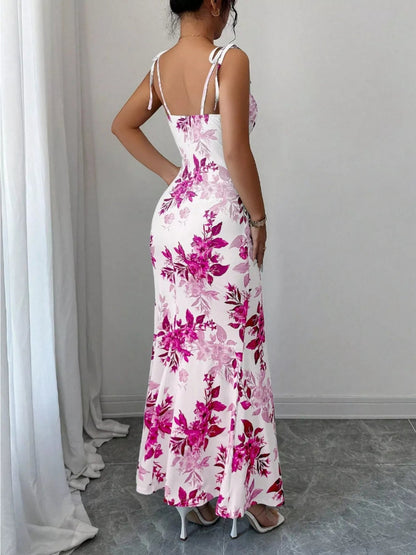 Tie Strap Slit Maxi Dress