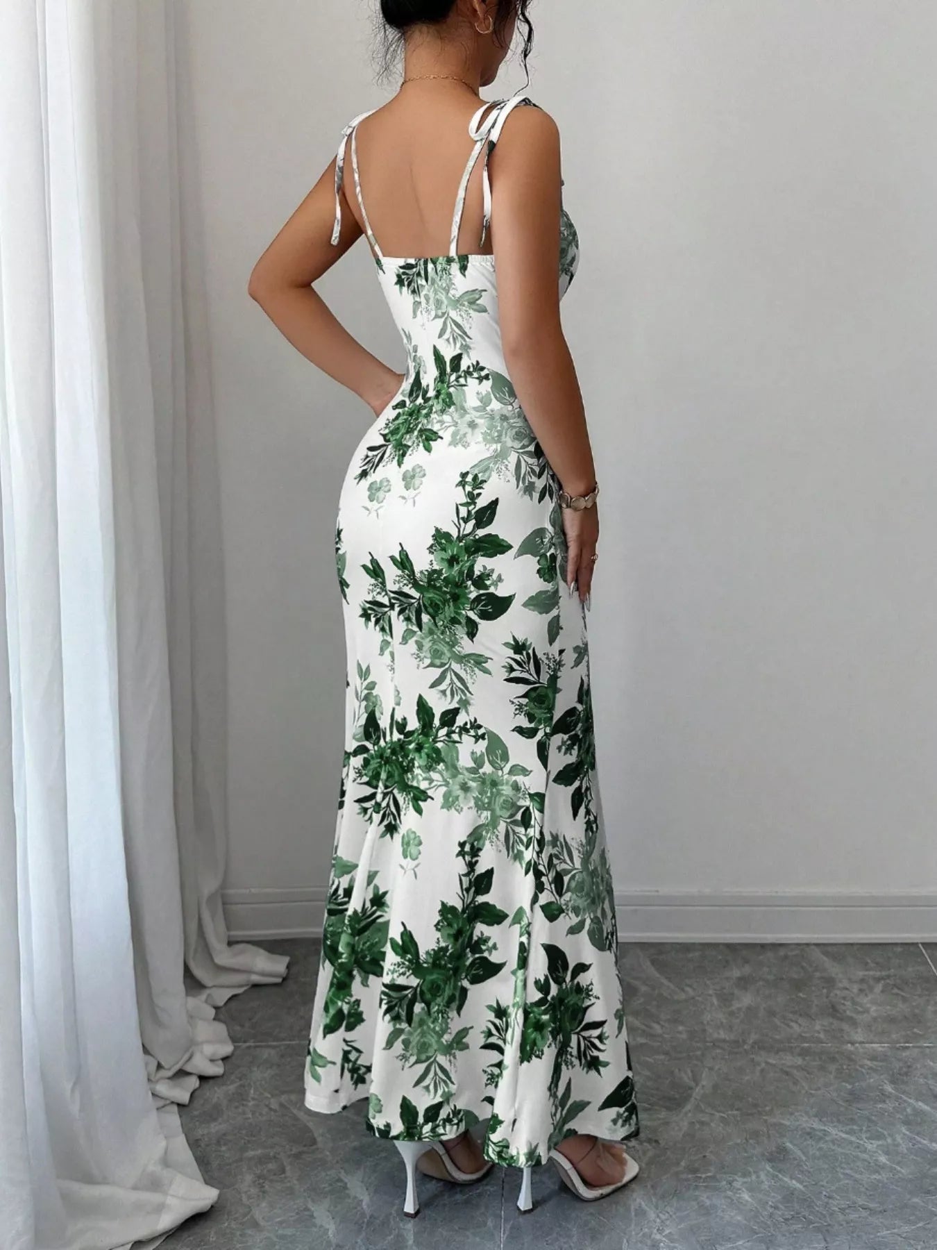 Tie Strap Slit Maxi Dress