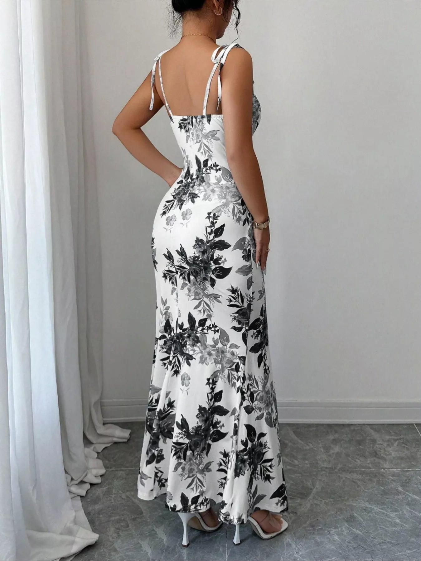 Tie Strap Slit Maxi Dress