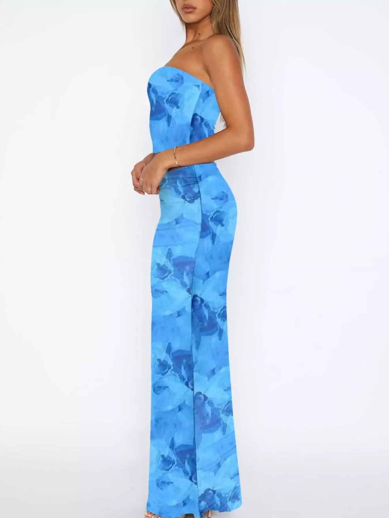 Printed Tube Top Skirt Set