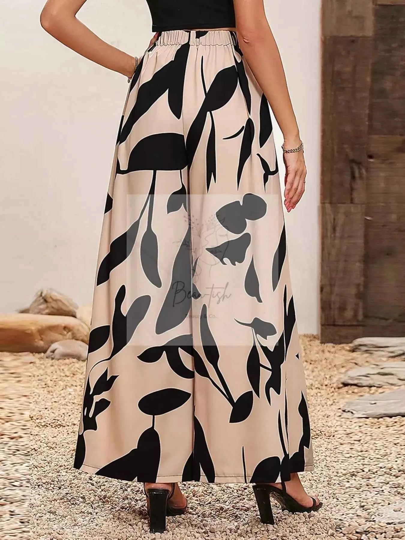 Printed Wide Leg Pants
