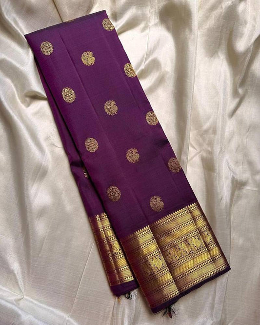 Purple Banarasi Silk-Blend Saree