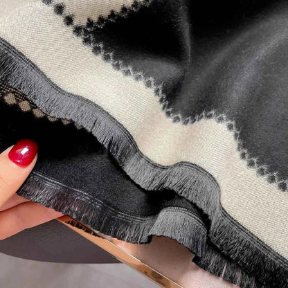 Raw Hem Contrast Scarf