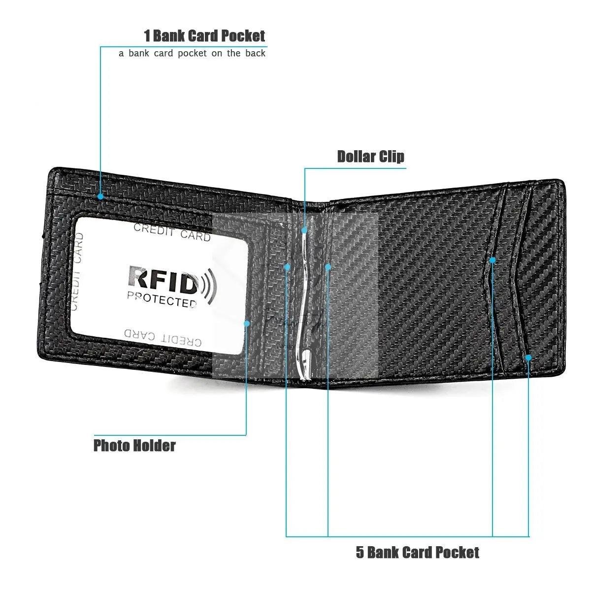 Rfid-blocking Carbon Fiber Men Wallet - Sleek & Secure