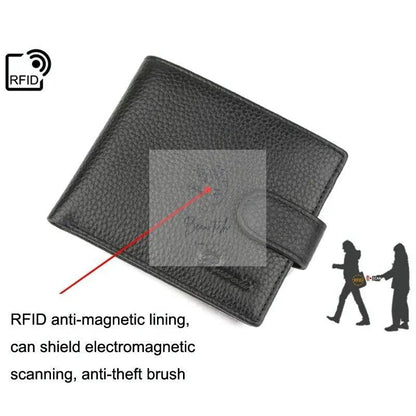 Rfid-blocking Short Men Wallet - Anti-magnetic