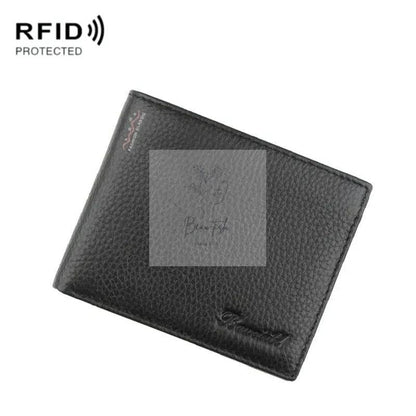 Rfid Men Short Wallet with Card Slots - Black