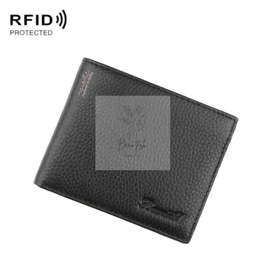 Rfid Men Short Wallet with Card Slots - Black