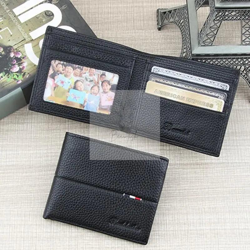 Rfid Men Short Wallet with Card Slots - Black