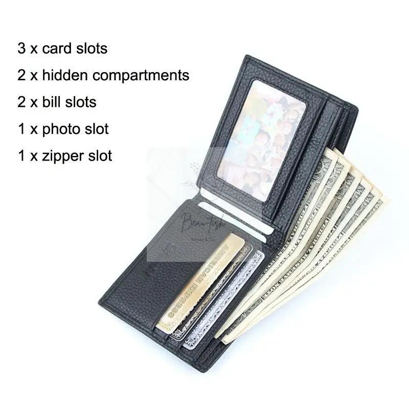 Rfid Men Short Wallet with Card Slots - Black