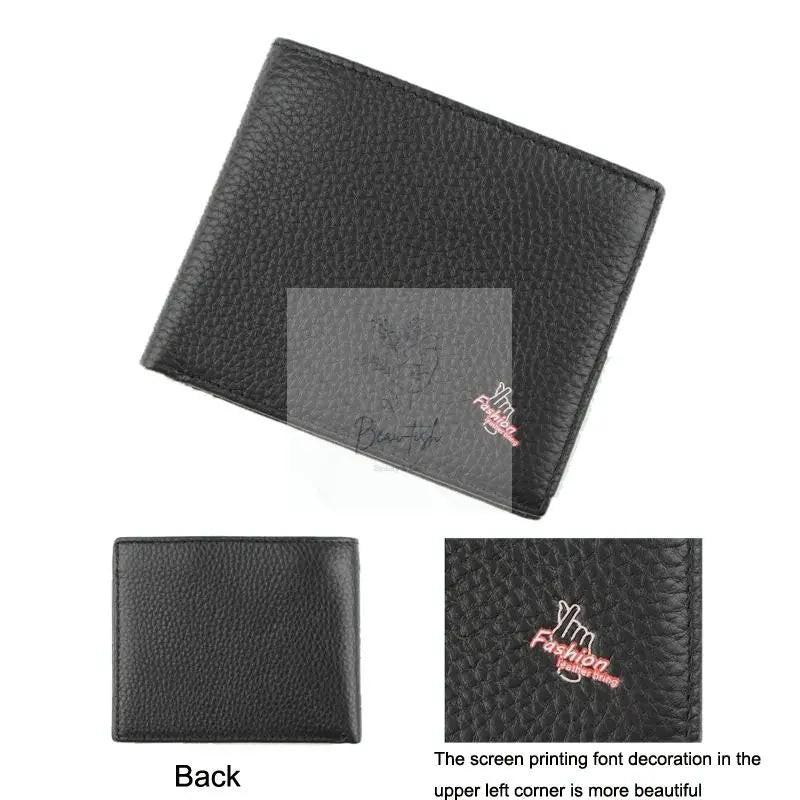 Rfid Men Short Wallet with Card Slots - Black
