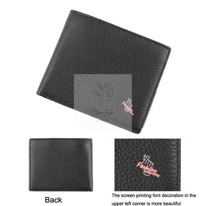 Rfid Men Short Wallet with Card Slots - Black