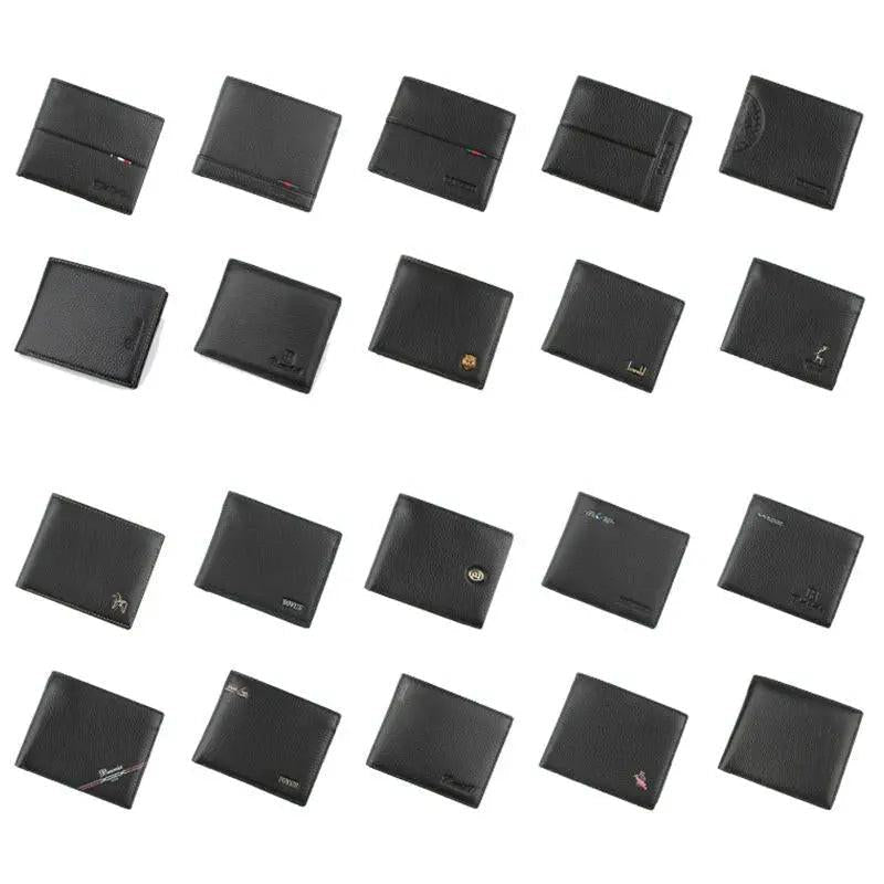 Rfid Men Short Wallet with Card Slots - Black