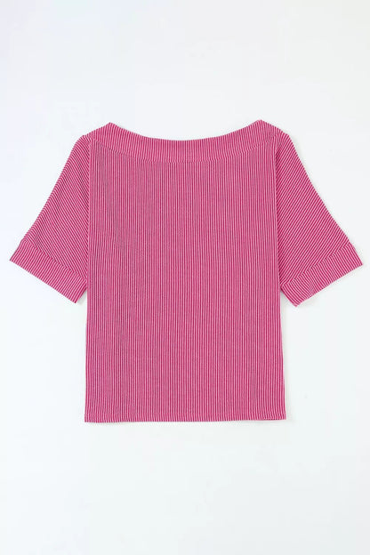 Ribbed Knit Off-Shoulder Blouse