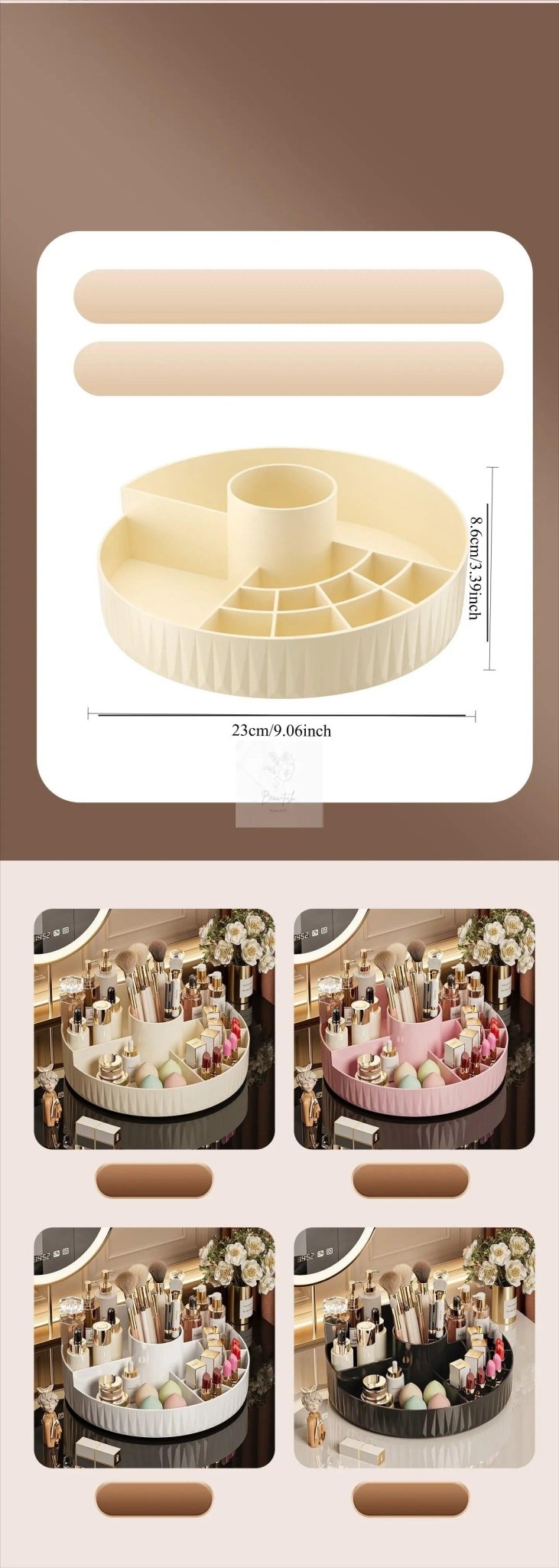 Rotatable Cosmetic Organizer (white)