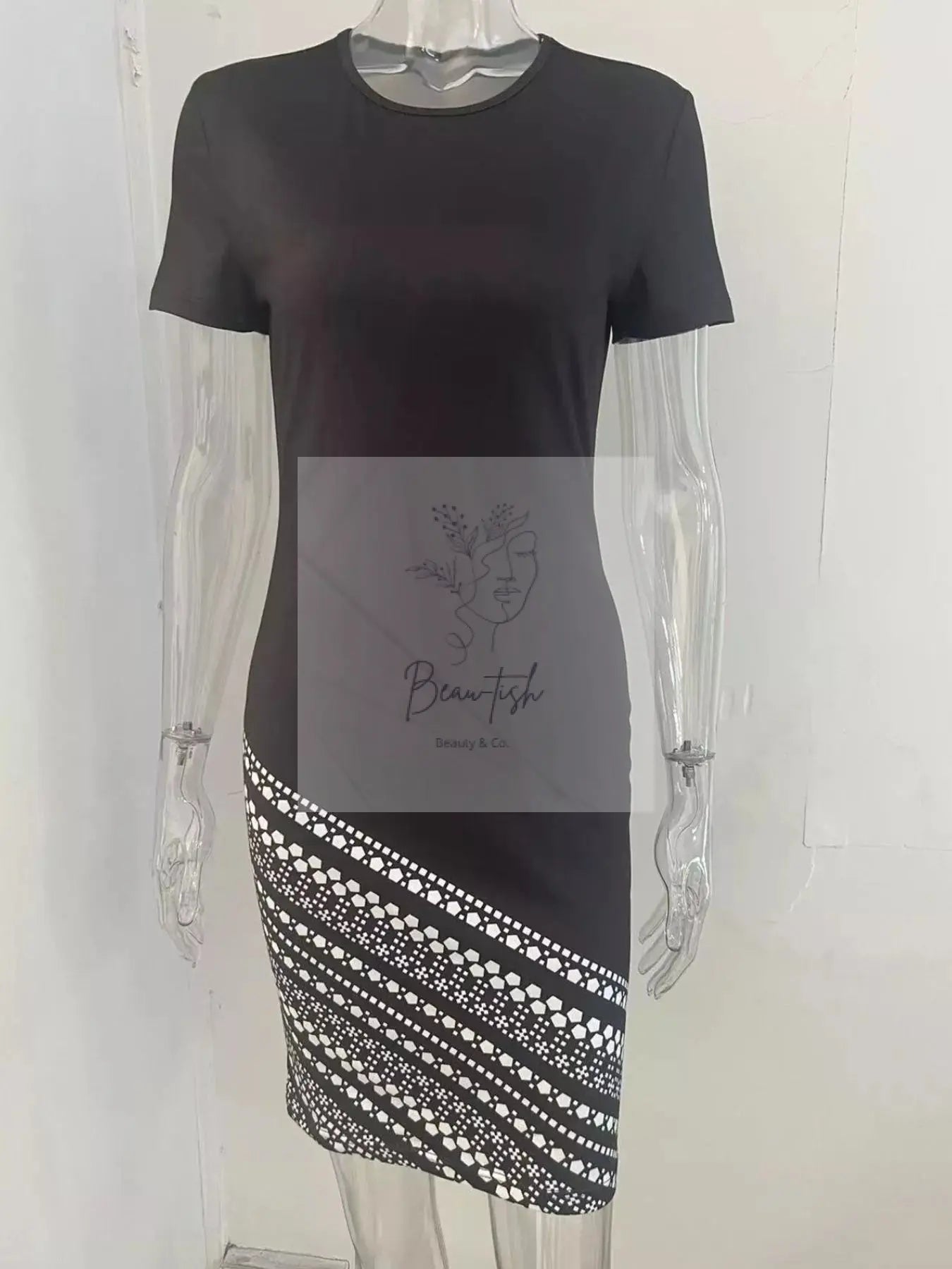 Round Neck Bodycon Mini Dress