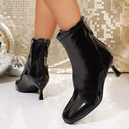 Round Toe Kitten Heels Boots