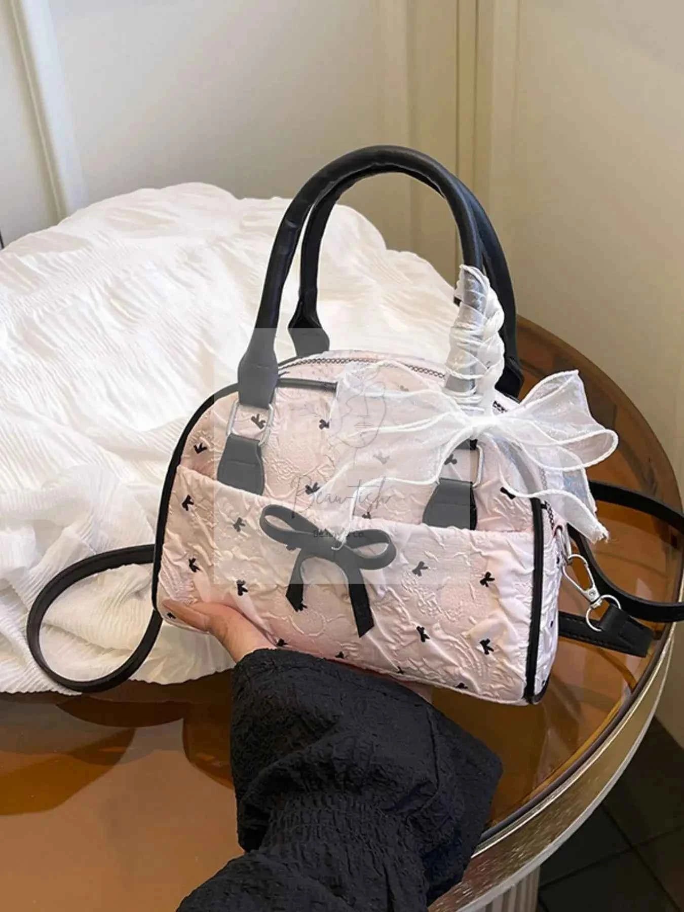 Ruched Bow Crossbody Bag