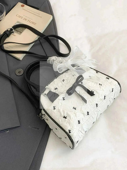 Ruched Bow Crossbody Bag