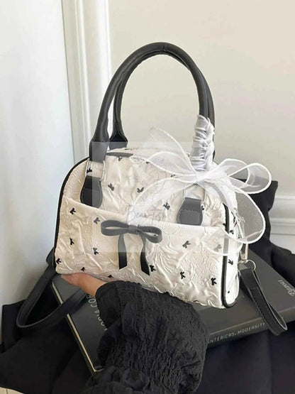 Ruched Bow Crossbody Bag