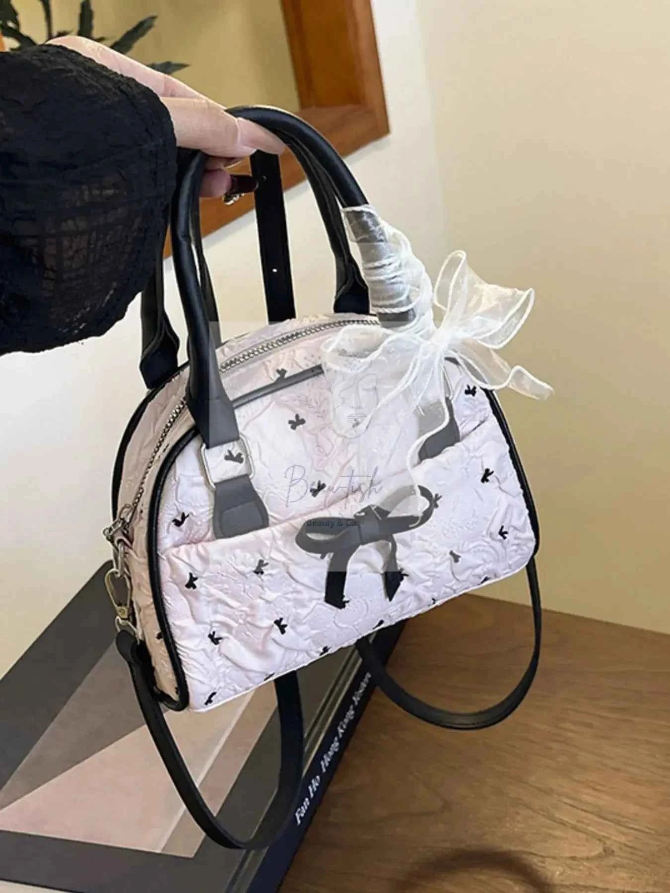 Ruched Bow Crossbody Bag