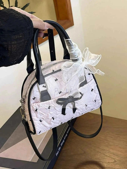 Ruched Bow Crossbody Bag