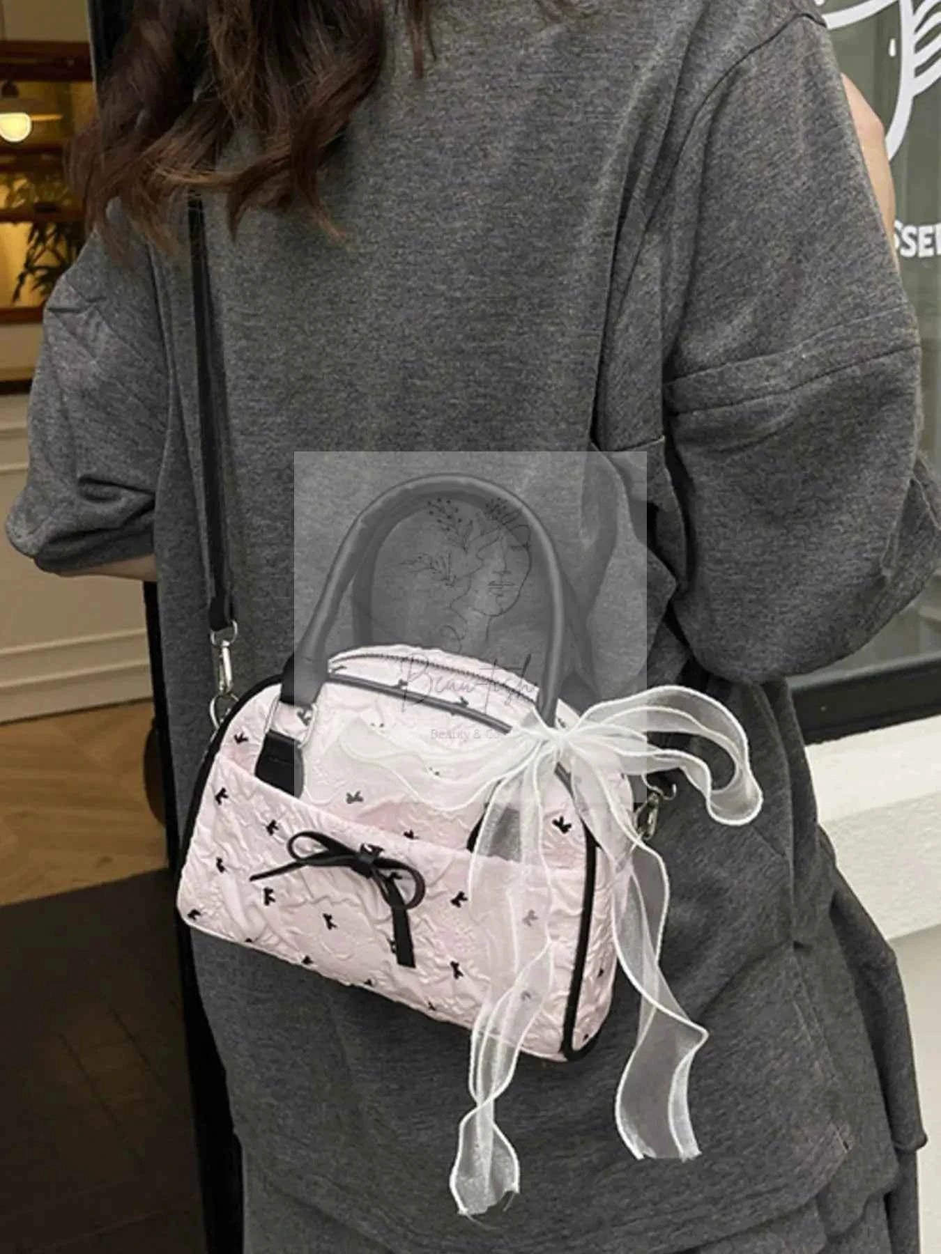Ruched Bow Crossbody Bag