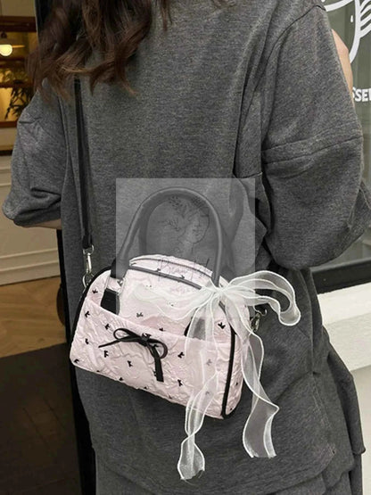 Ruched Bow Crossbody Bag