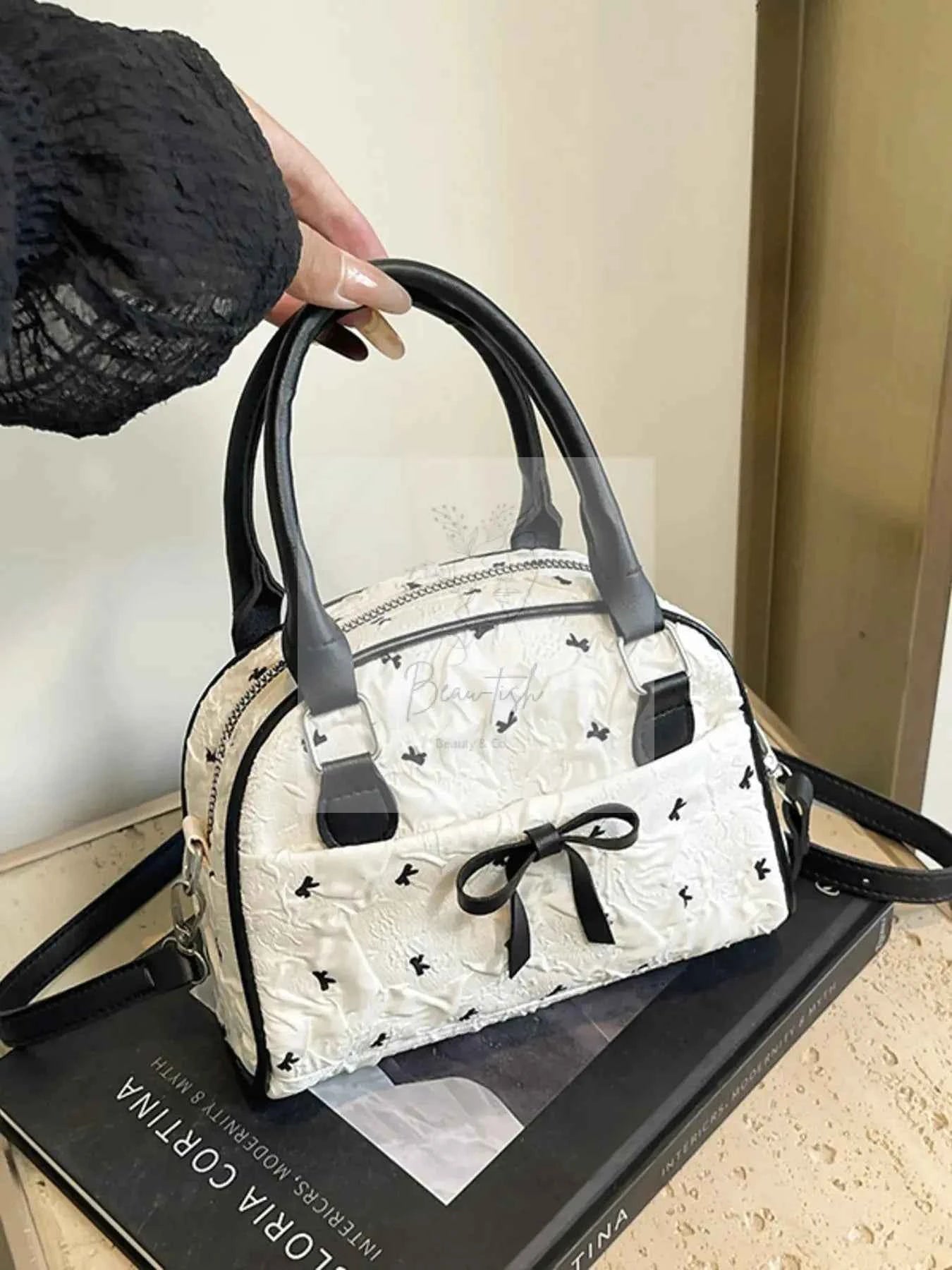 Ruched Bow Crossbody Bag