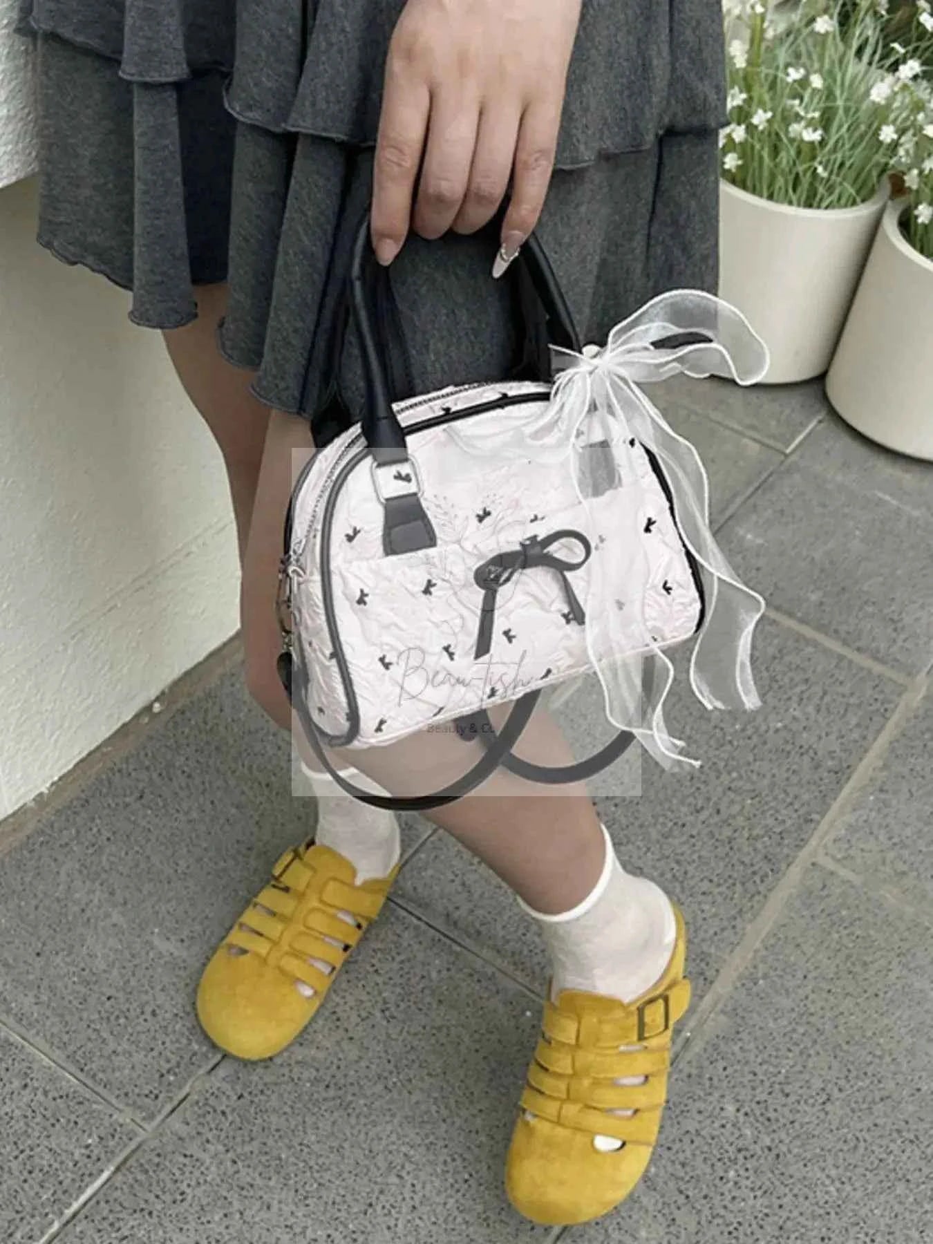 Ruched Bow Crossbody Bag