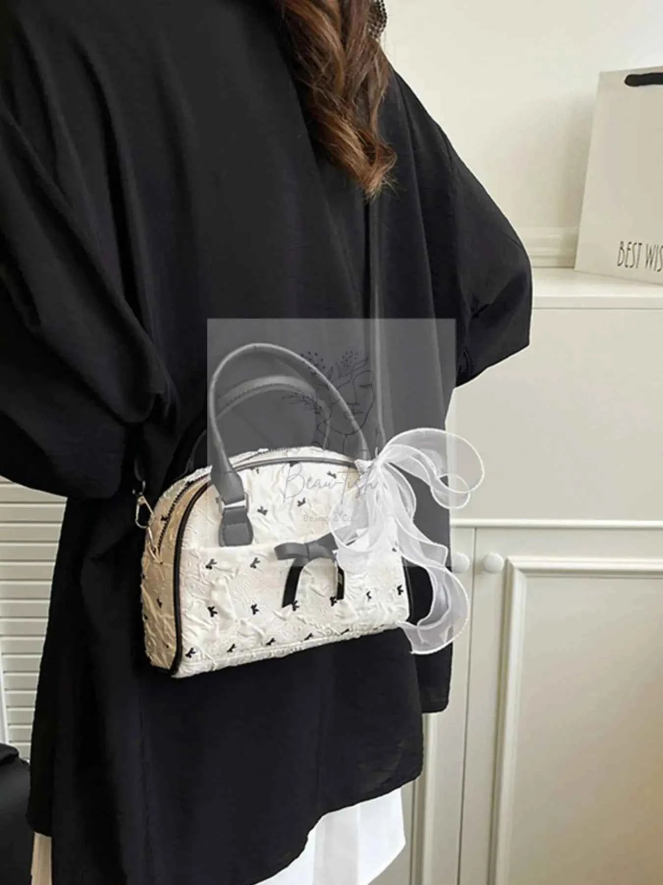 Ruched Bow Crossbody Bag