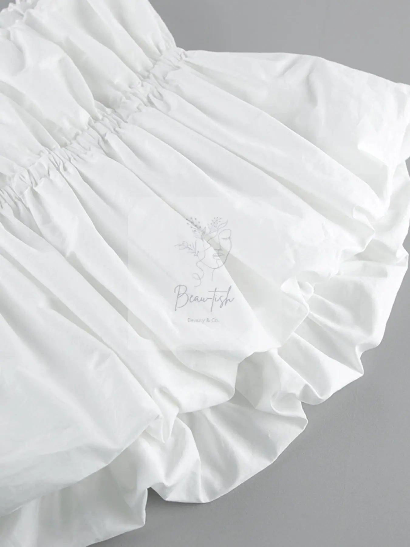 Ruched Bubble Hem Tube Top