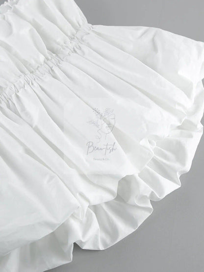Ruched Bubble Hem Tube Top